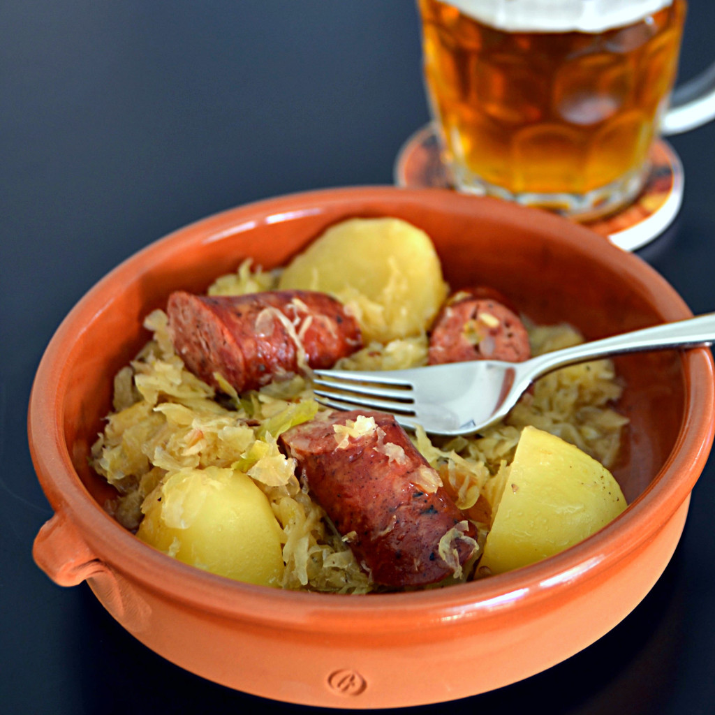 Portuguese Sausage and Sauerkraut | kitchengetaway.com