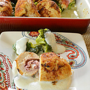 Chicken Cordon Bleu Mornay Sauce Broccoli | kitchengetaway.com